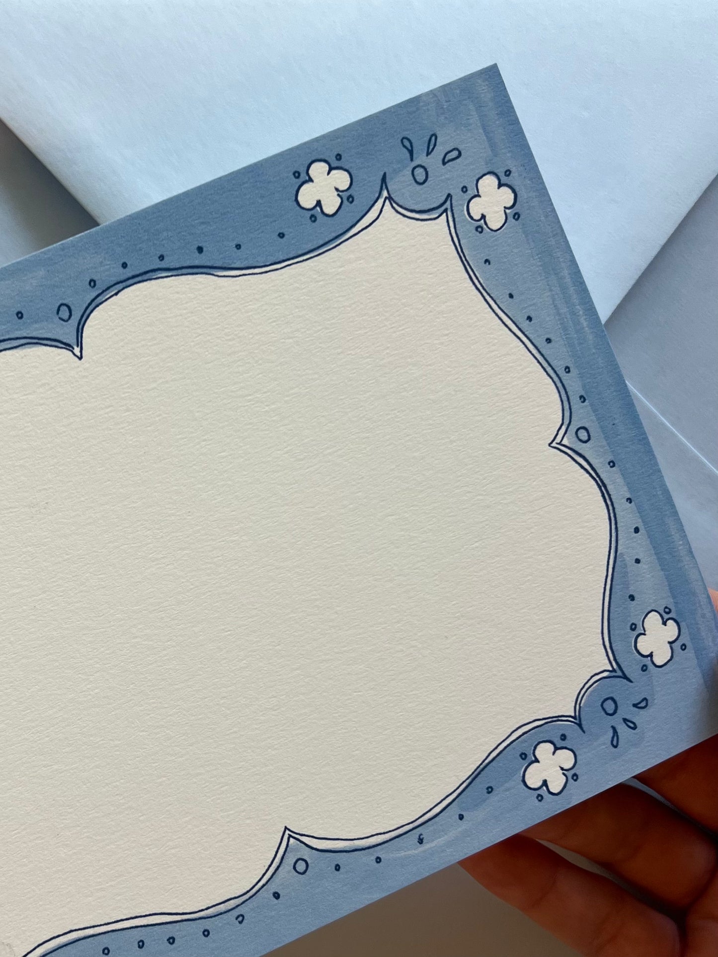 Cottage Border Stationery Set - Blue