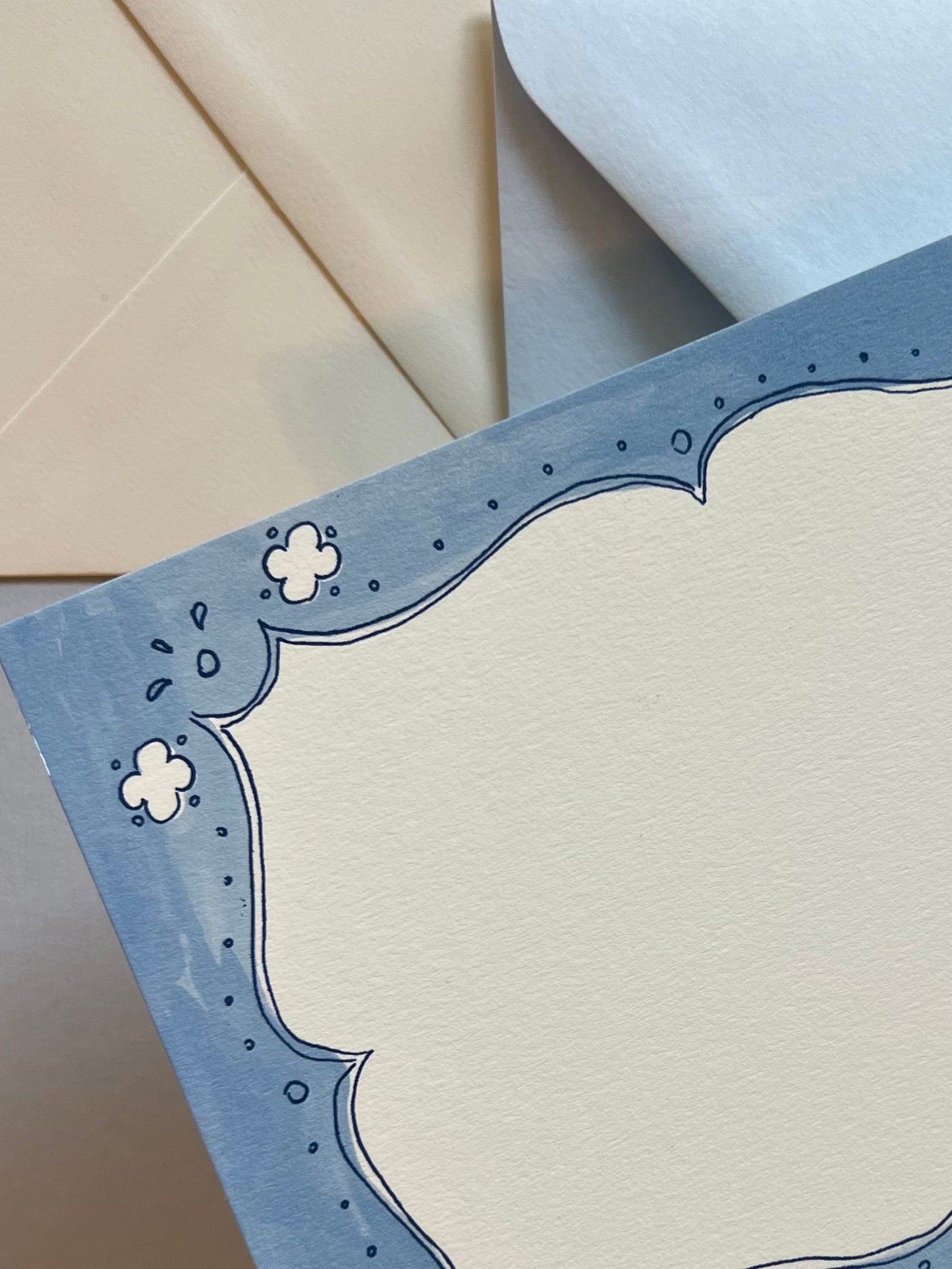 Cottage Border Stationery Set - Blue