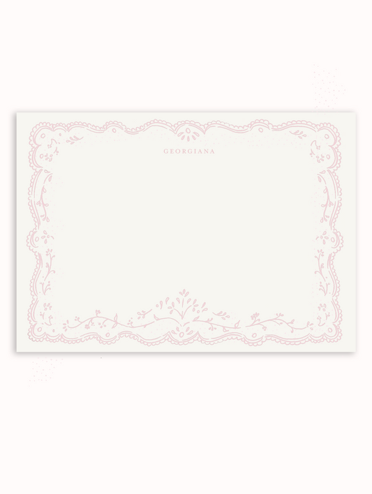 Embroidery Fall Pink Stationery Set