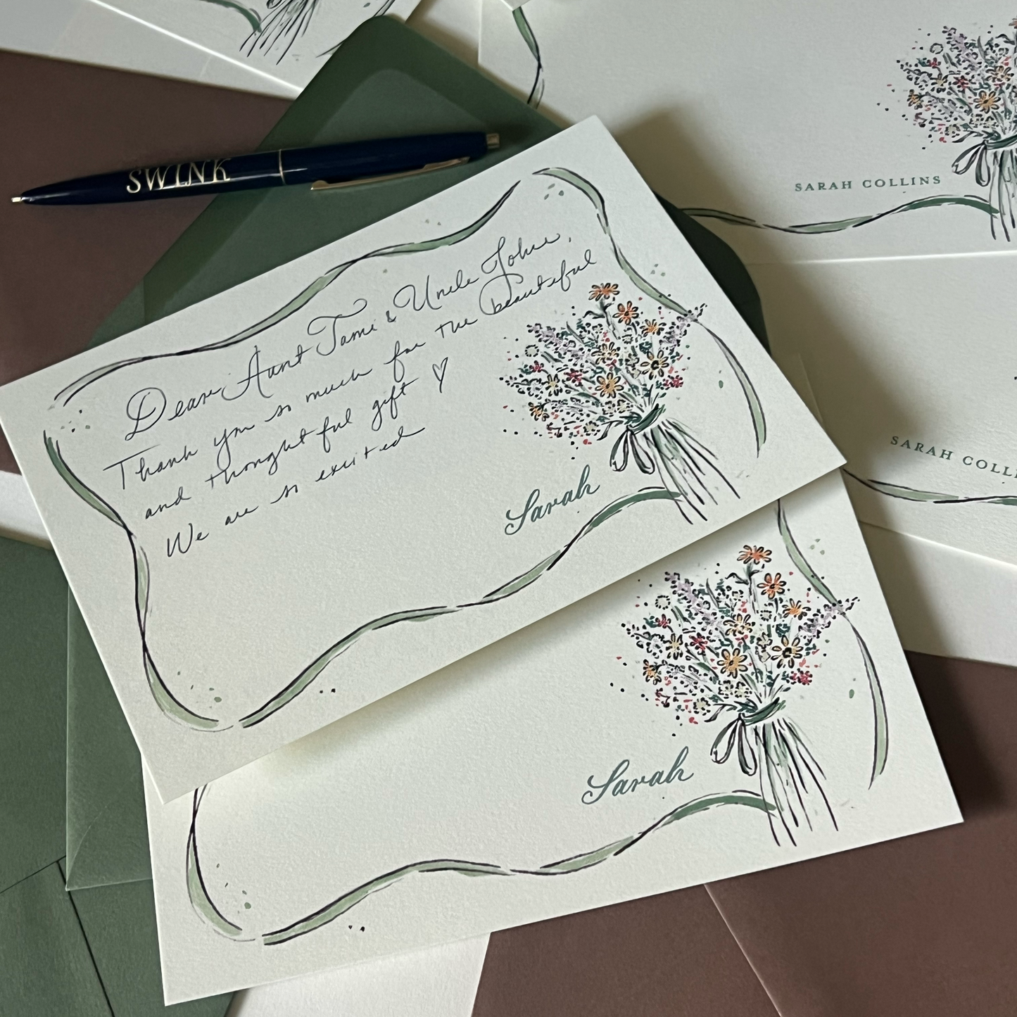 Autumn Wildflower Bouquet Stationery Set