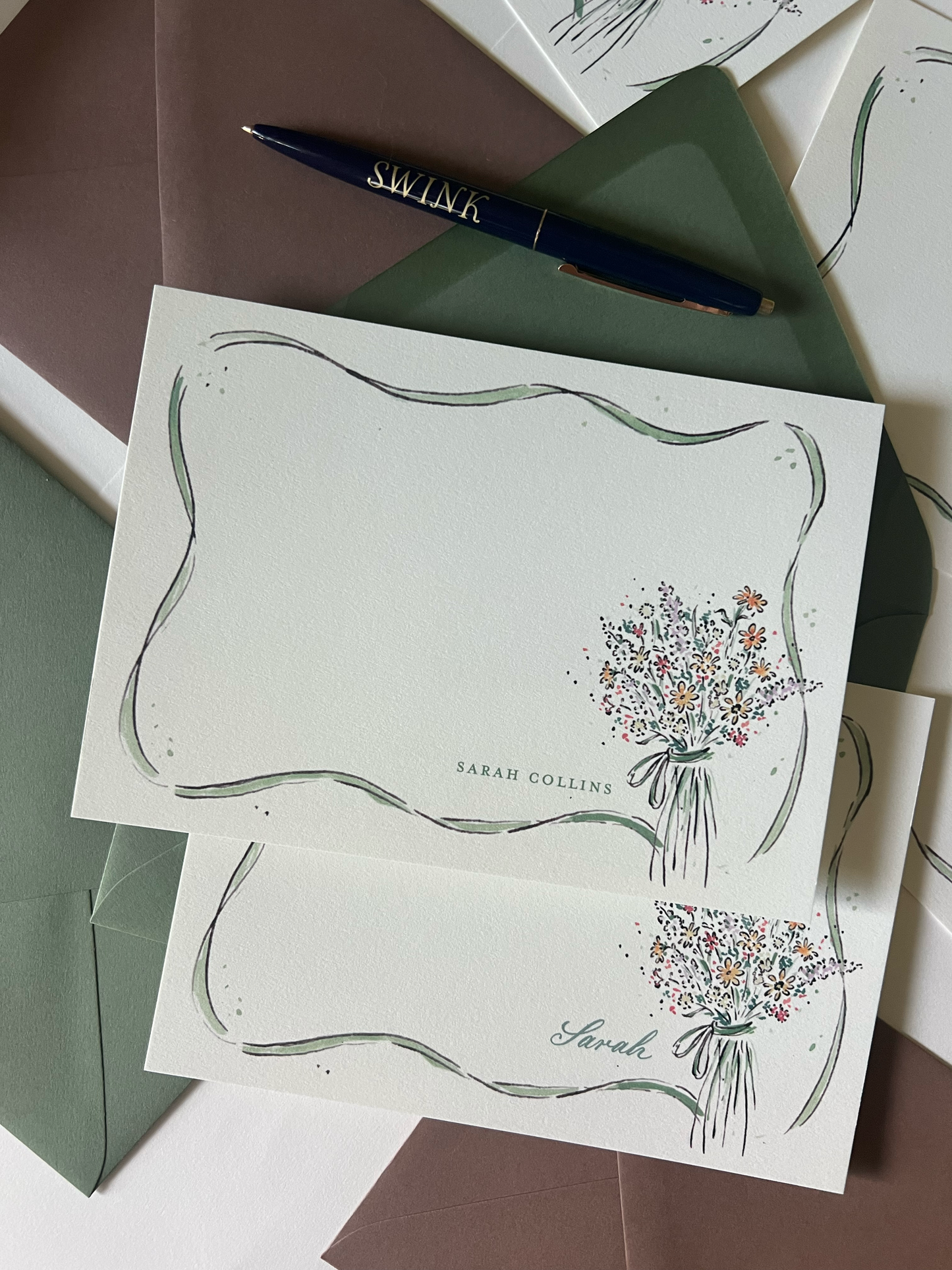 Autumn Wildflower Bouquet Stationery Set