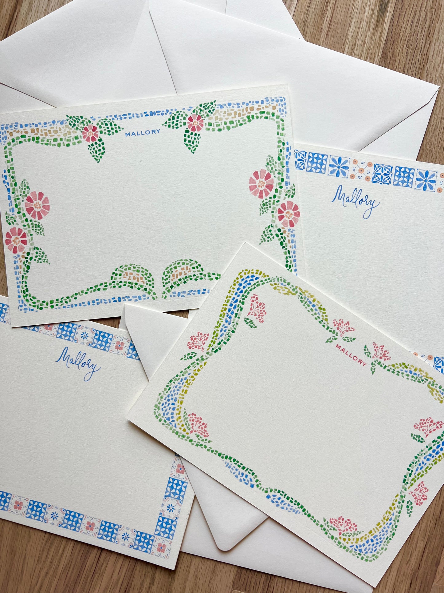 Barcelona Hand-painted Mosaic Stationery Set