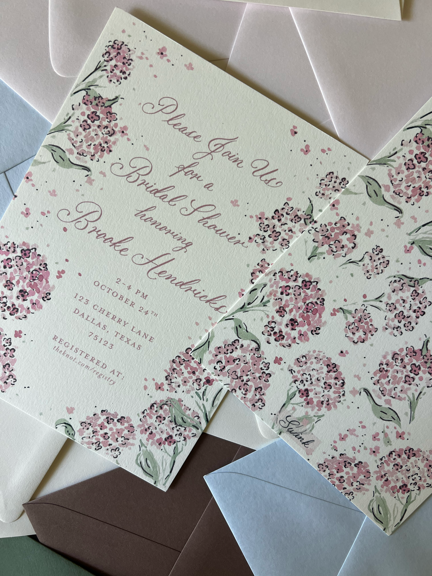 Blooming Hydrangeas Semi Custom Invitation