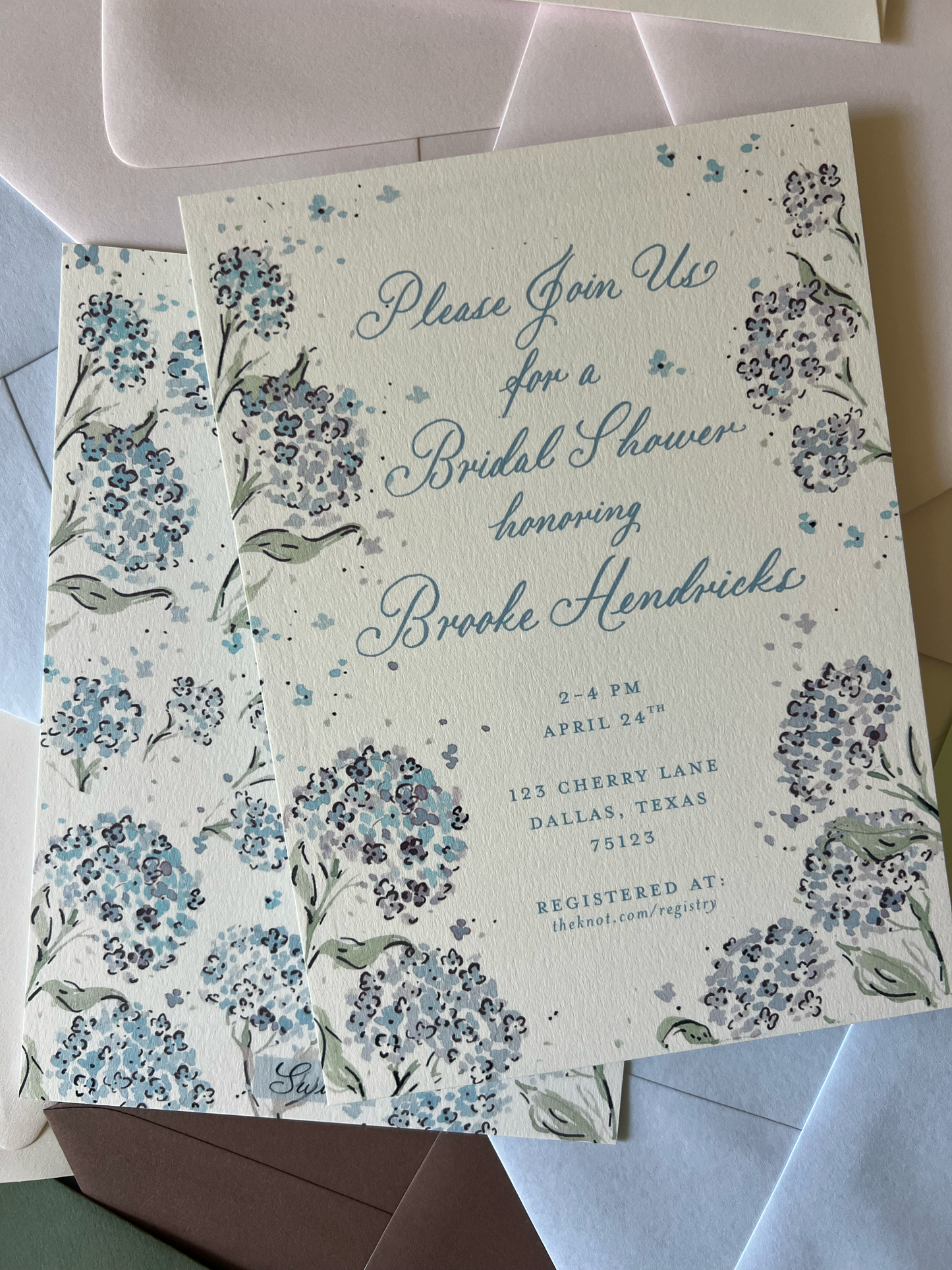 Blooming Hydrangeas Semi Custom Invitation