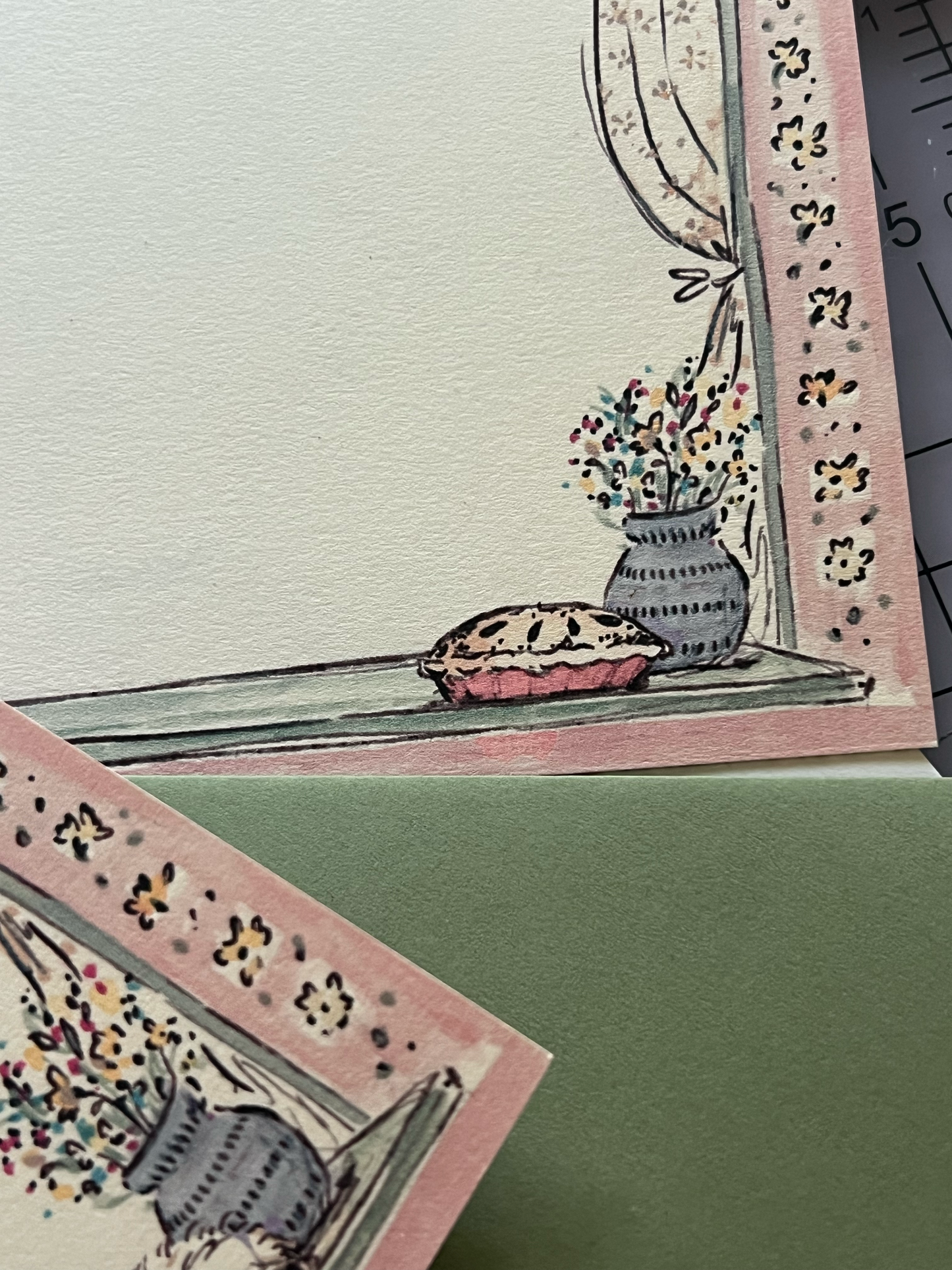 Autumn Windowsill Red Stationery