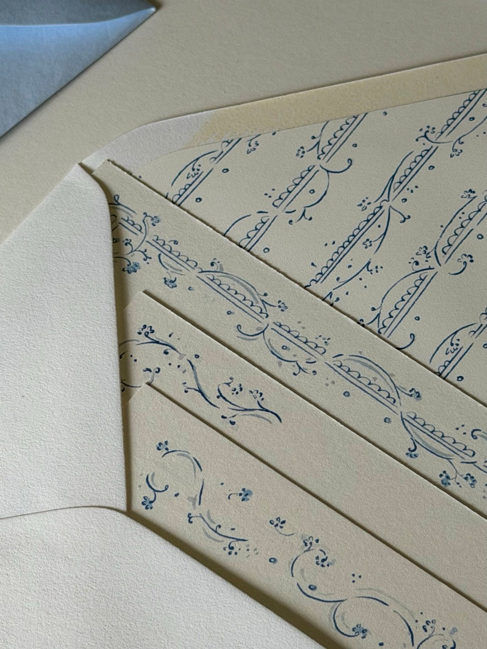Clara Blue Main Wedding Invitation