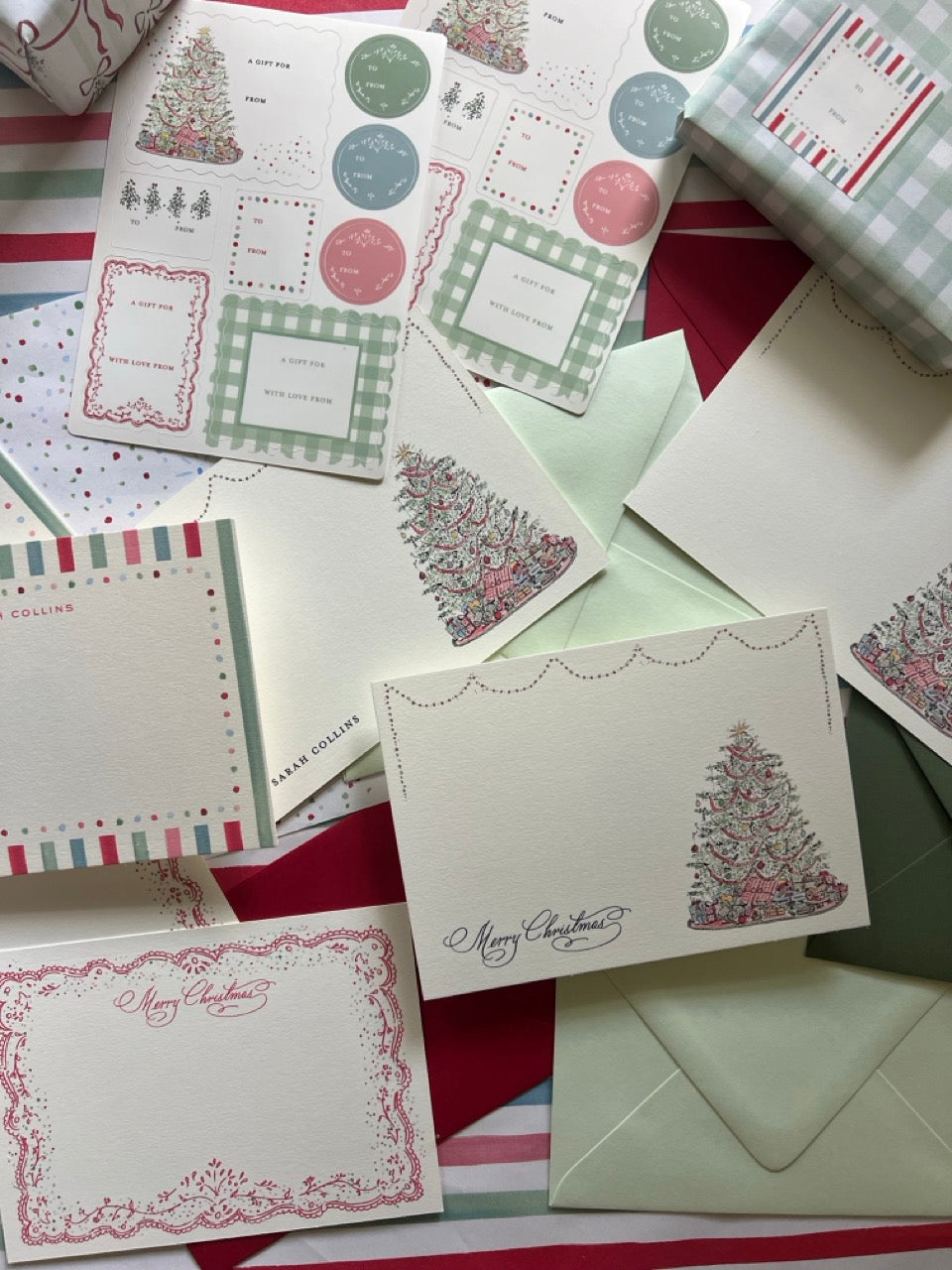 Vintage Christmas Tree Stationery Set