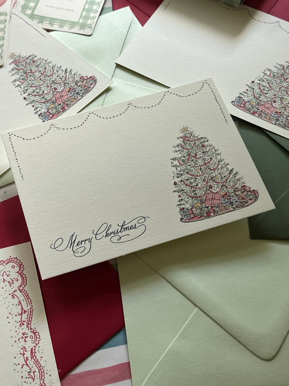Vintage Christmas Tree Stationery Set