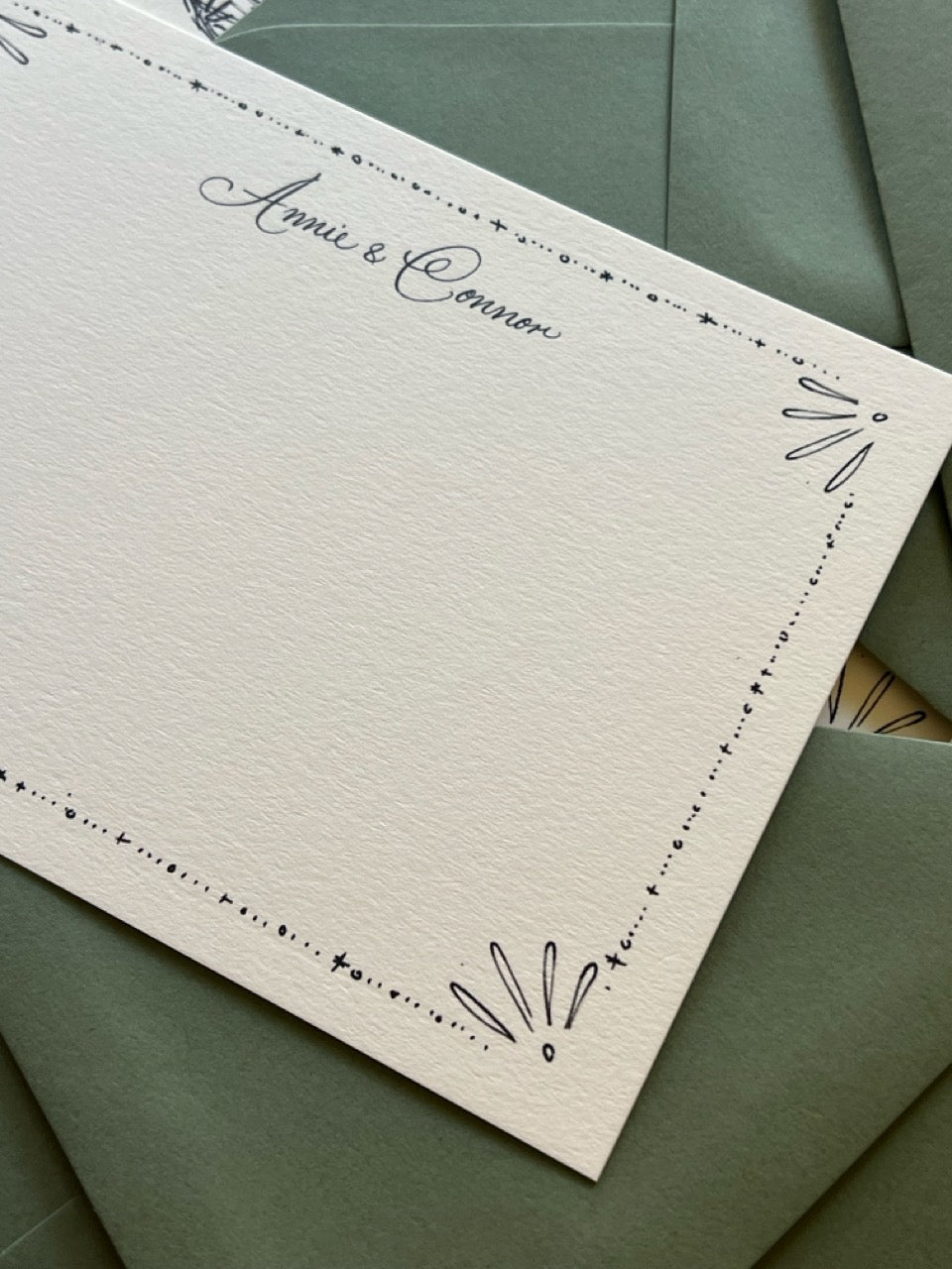 Vintage Deco Border Stationery Set
