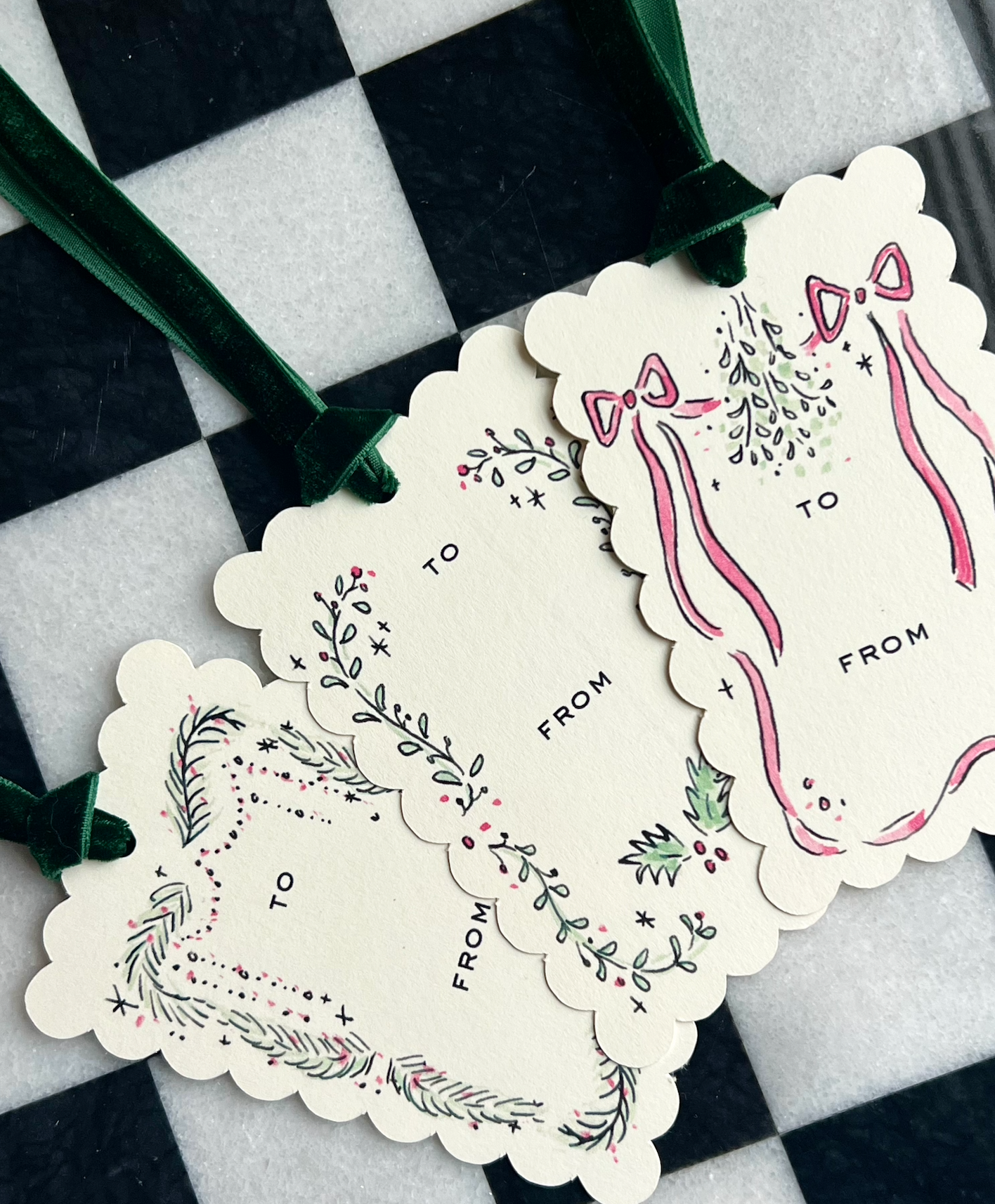 Holly Wreath Gift Tags
