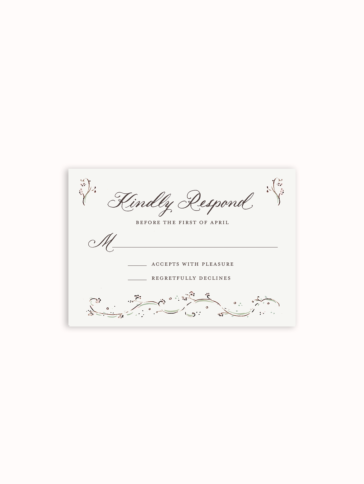 Clara Blush & Sage Reply Card