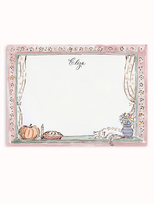 Autumn Windowsill Red Stationery