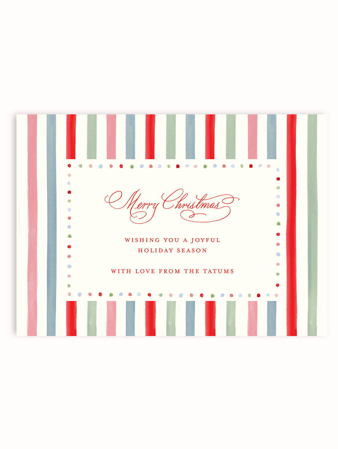 Candy Stripe Photo Holiday Card