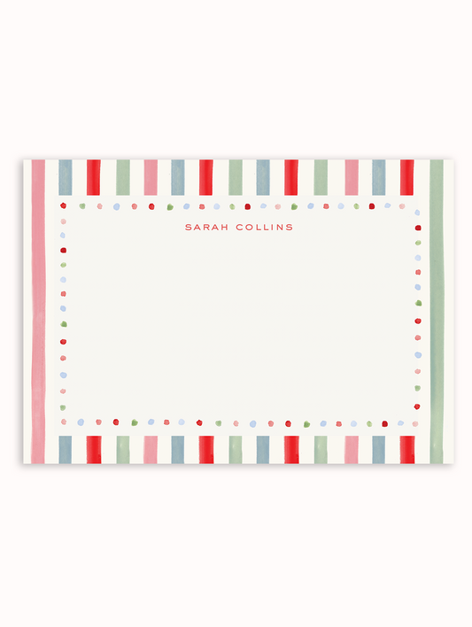 Holiday Stripe Stationery Set