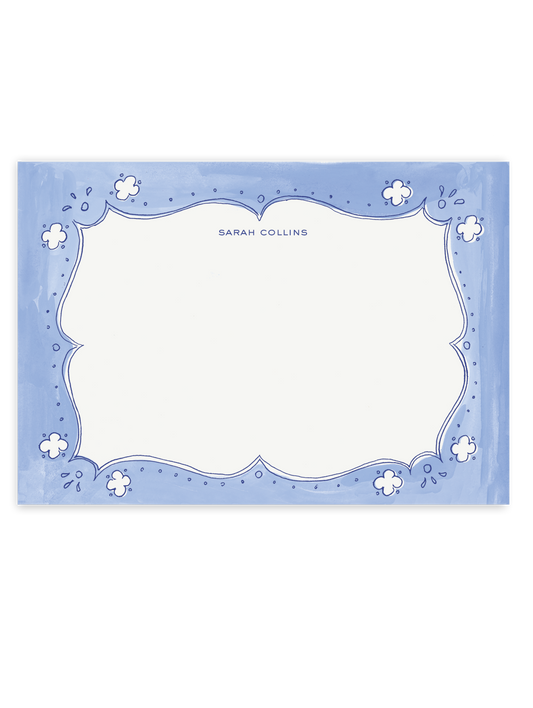 Cottage Border Stationery Set - Blue