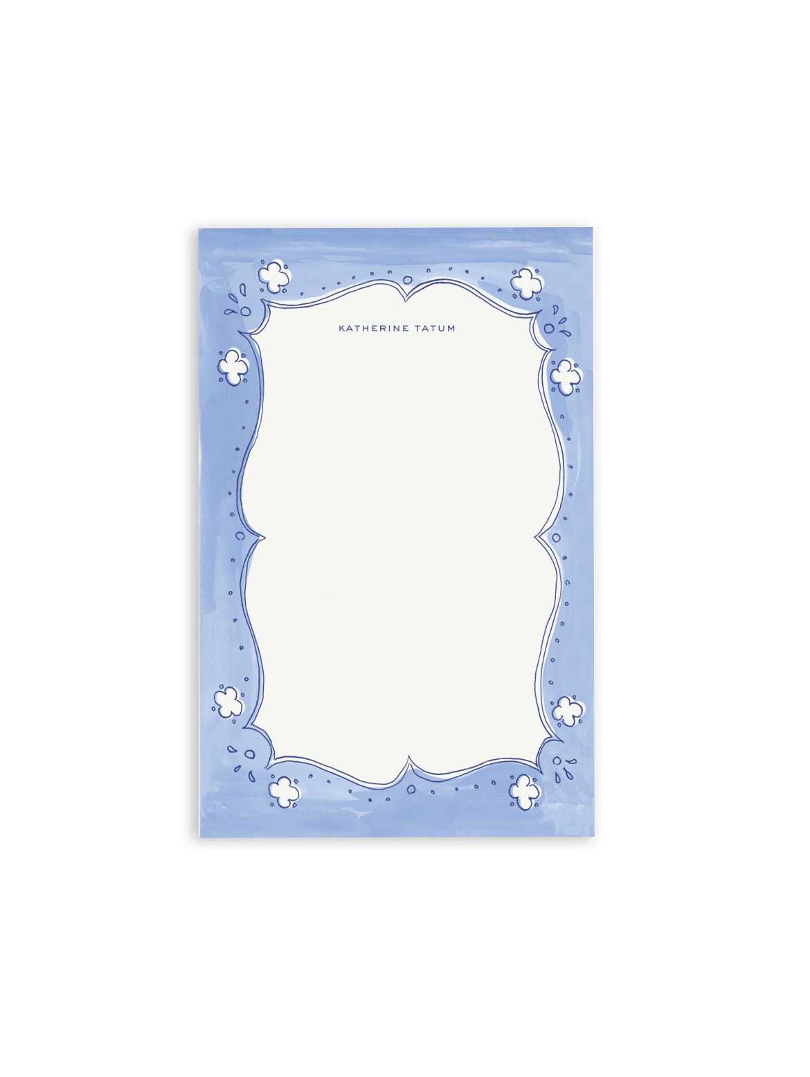 Cottage Border Notepad Blue