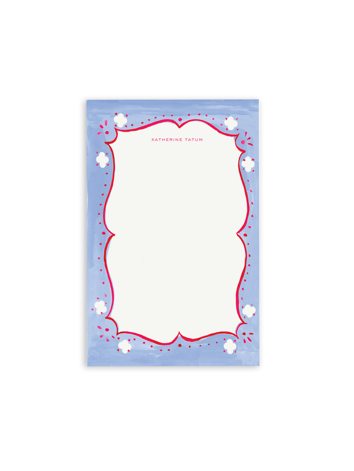 Cottage Border Notepad Cherry and Blue