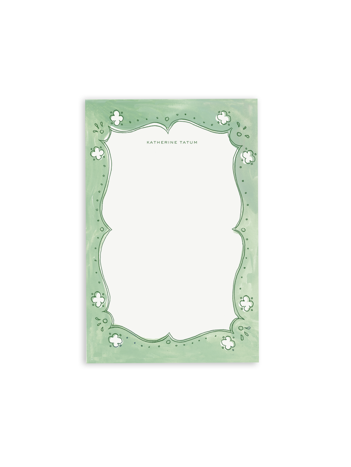 Cottage Border Notepad Green