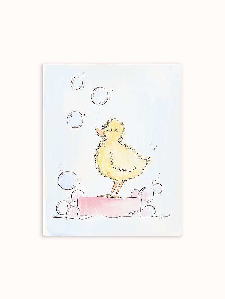 Duckling on Soap Art Print