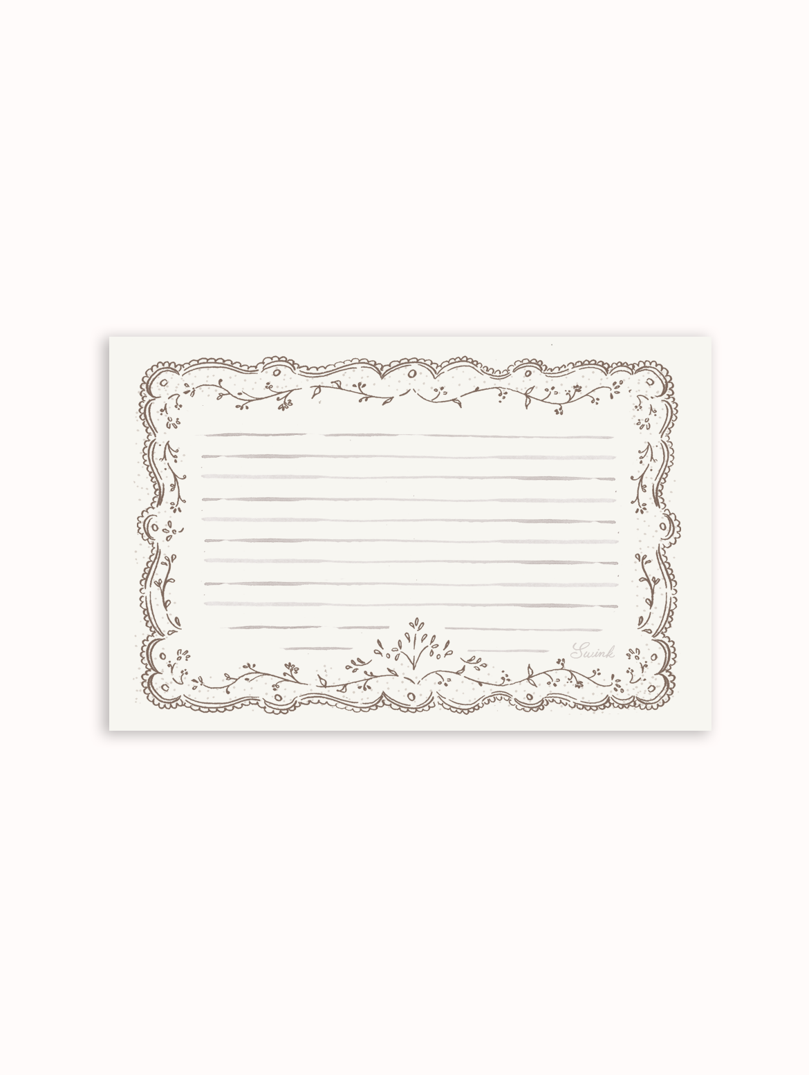 Embroidery Brown Recipe Cards