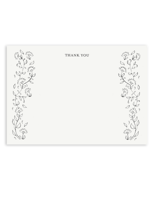 Garden Stroll Black Stationery Set