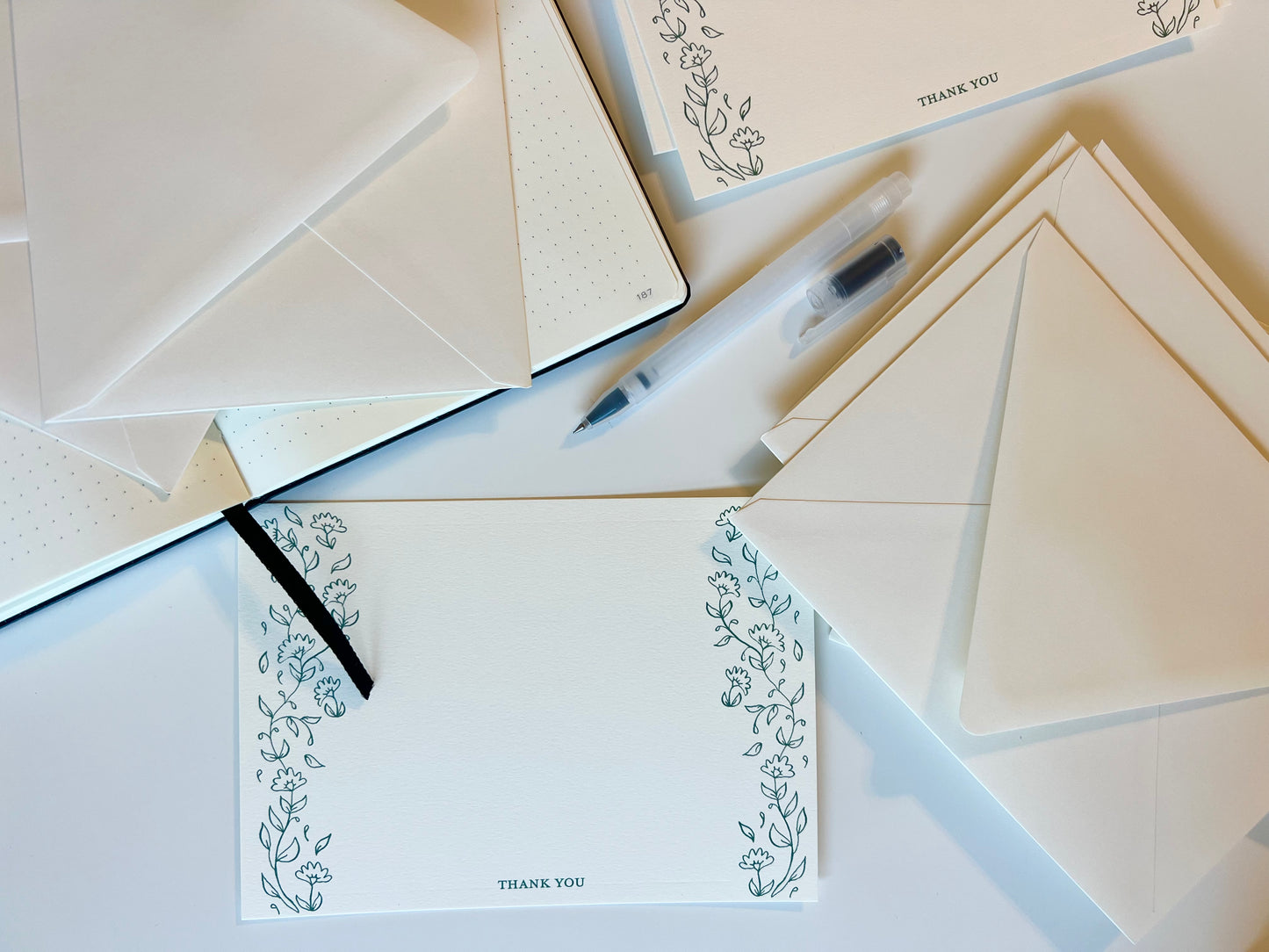Garden Stroll Black Stationery Set