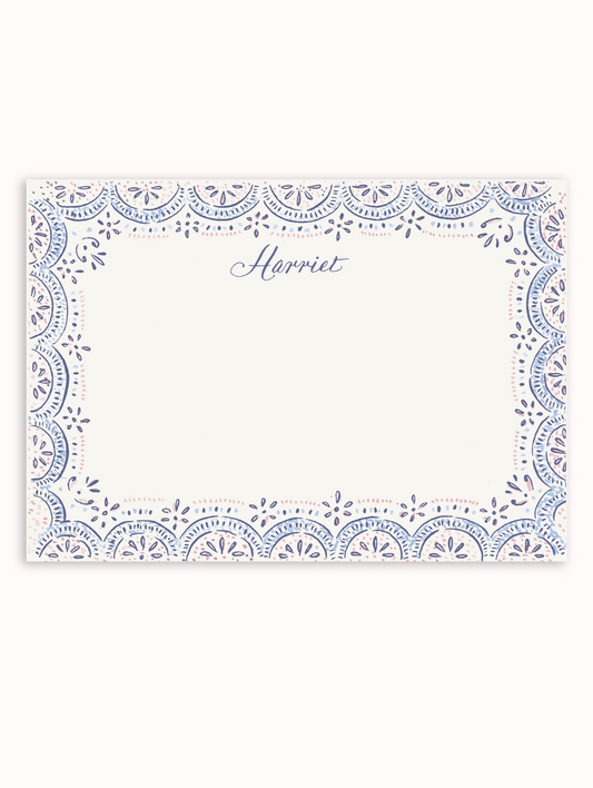 Harriet Scallop Stationery Set - Pink & Blue