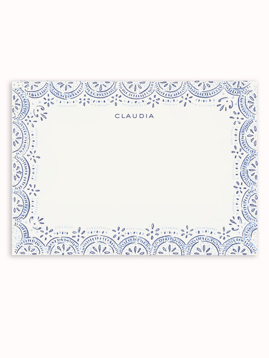Harriet Scallop Stationery Set - Navy & Powder Blue