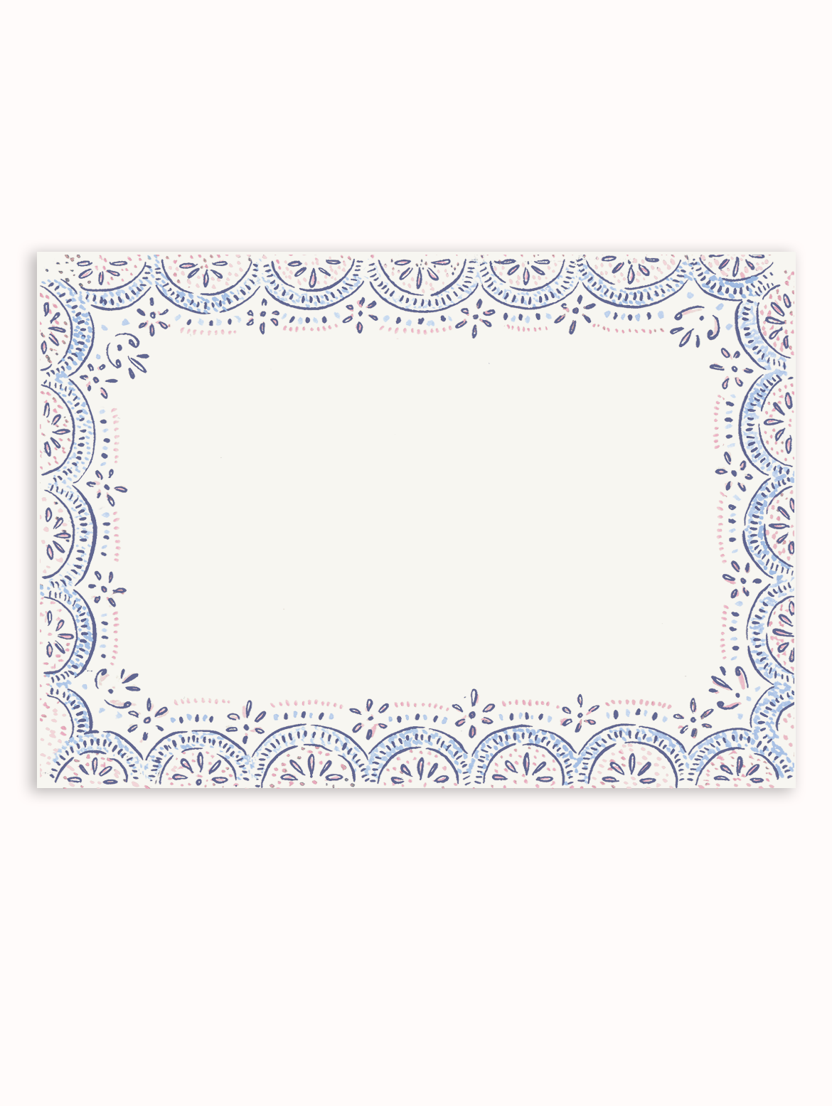Harriet Scallop Stationery Set - Pink & Blue