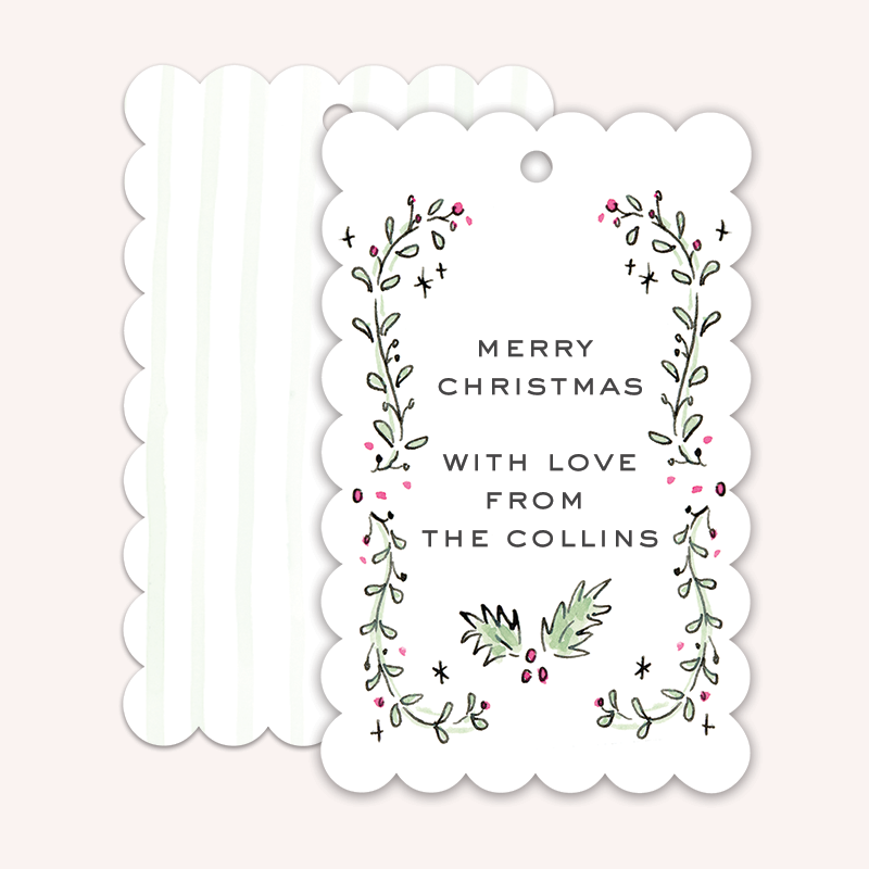 Holly Wreath Gift Tags