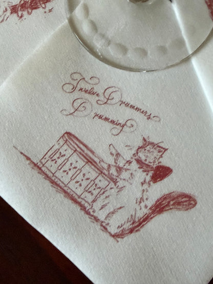 Kiko 12 Days of Christmas Paper Cocktail Napkin