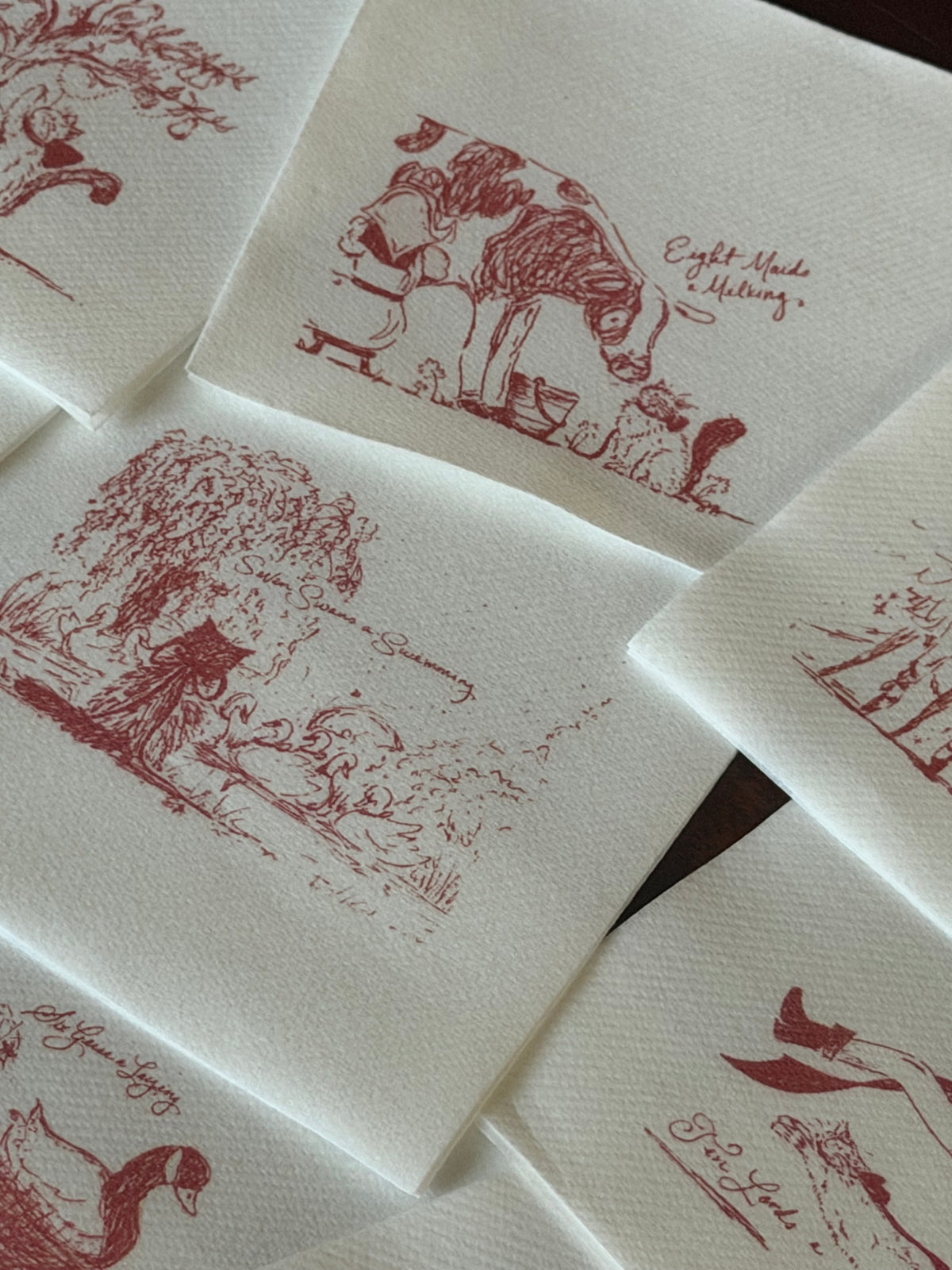 Kiko 12 Days of Christmas Paper Cocktail Napkin