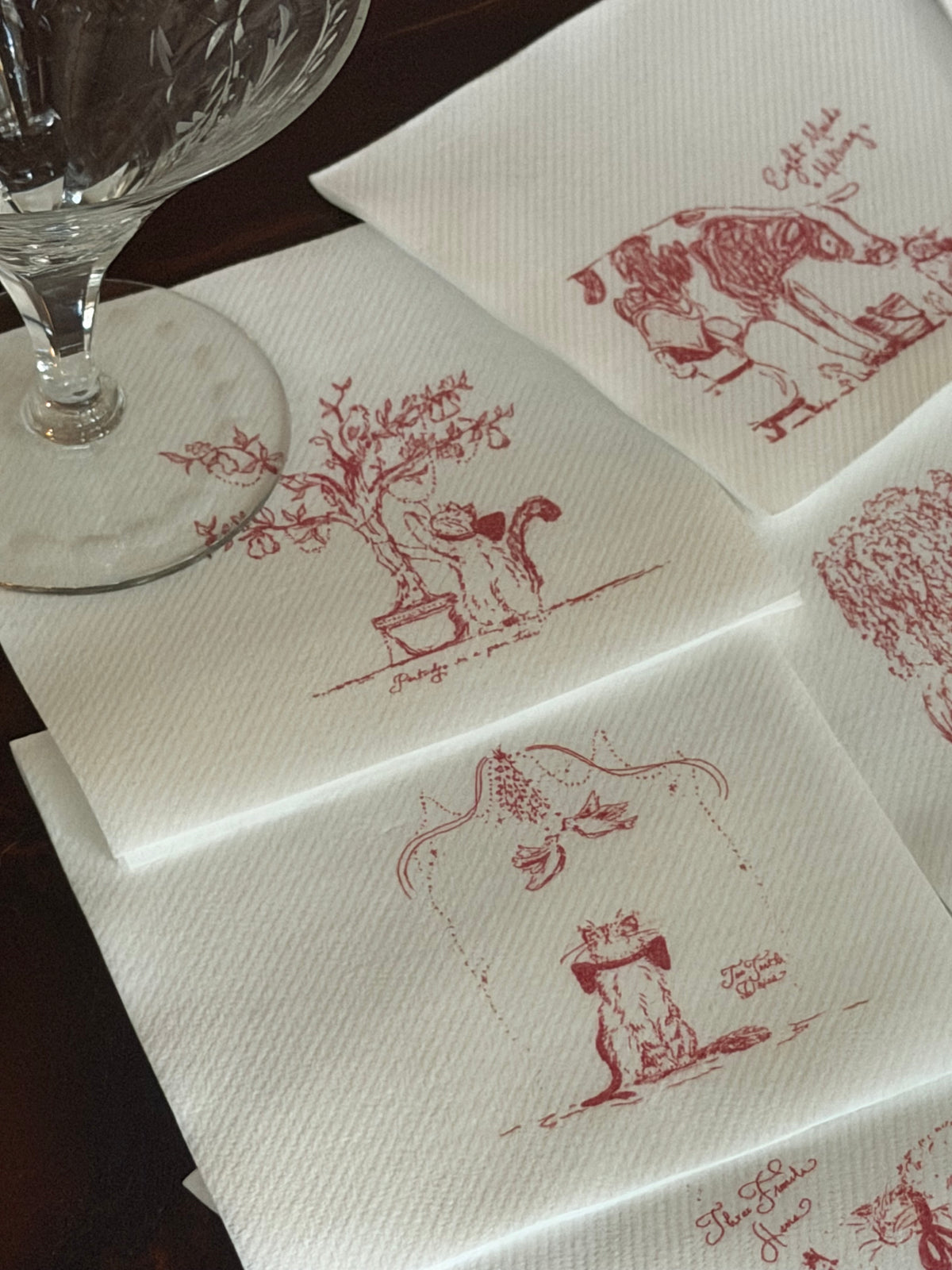 Kiko 12 Days of Christmas Paper Cocktail Napkin