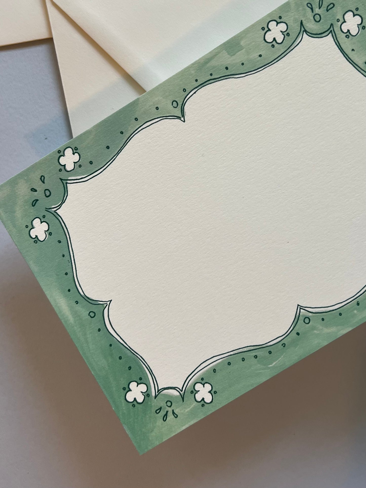 Cottage Border Stationery Set - Green