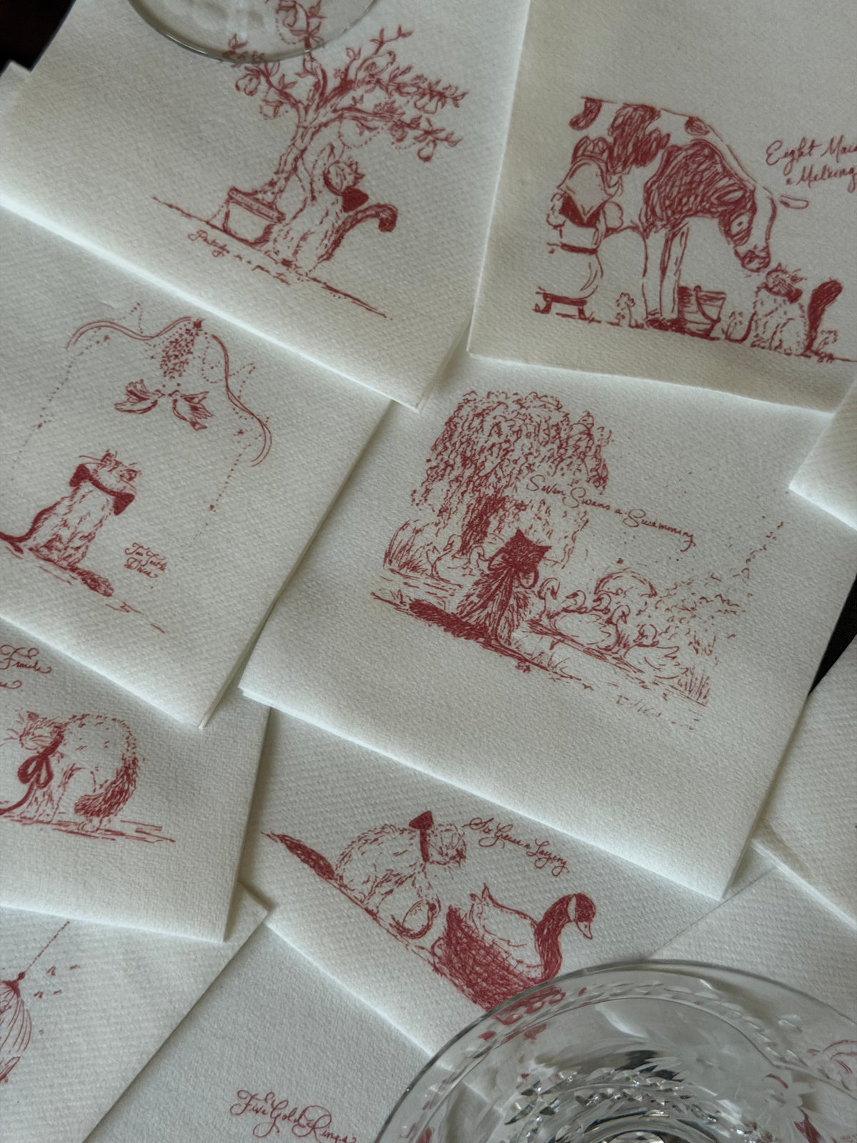 Kiko 12 Days of Christmas Paper Cocktail Napkin