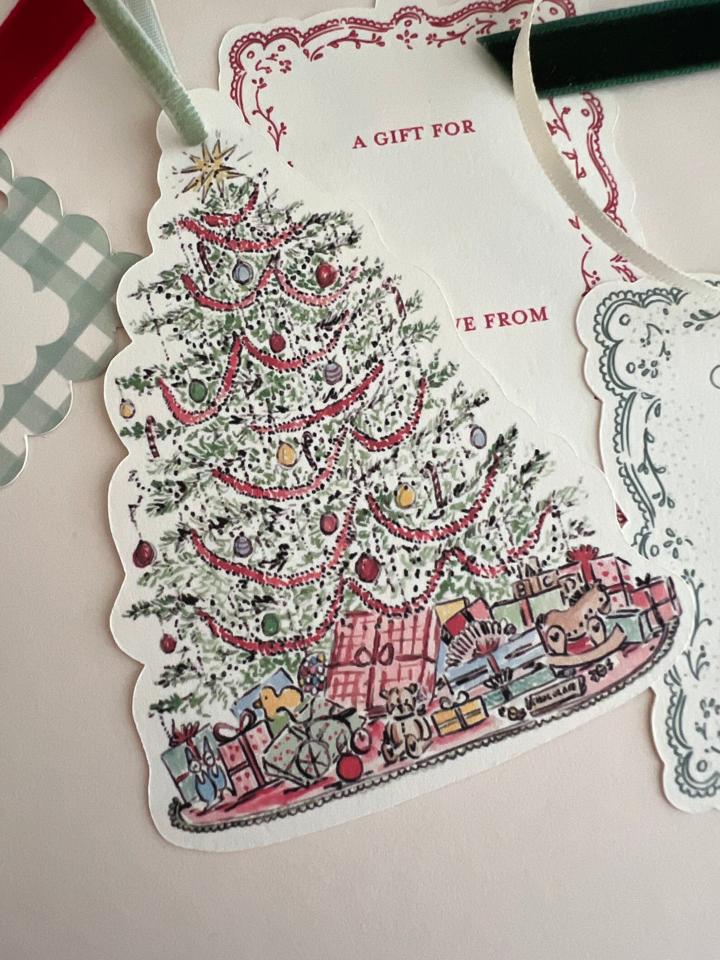 Vintage Christmas Tree Gift Tag