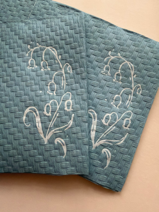 Lily of the Valley Napkins - Blue Woven