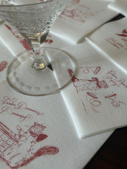 Kiko 12 Days of Christmas Paper Cocktail Napkin