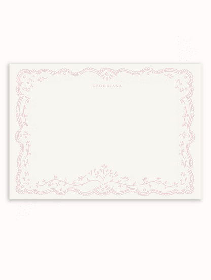 Embroidered Fall Pink Stationery Set