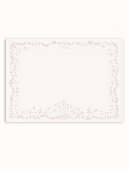 Embroidered Fall Pink Stationery Set