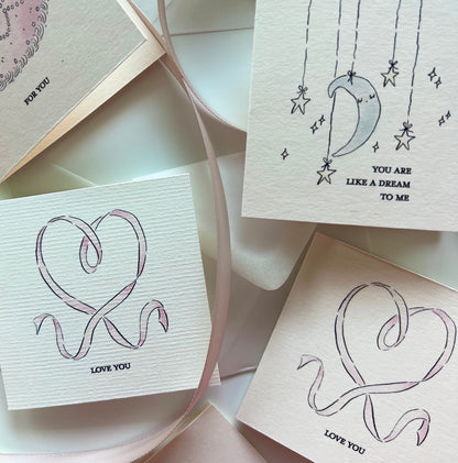 Sweet Something Tiny 3x3" Cards - set of 4 with envelopes included