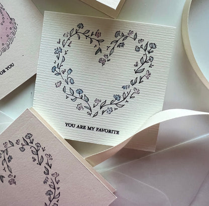 Sweet Something Tiny 3x3" Cards - set of 4 with envelopes included