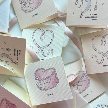 Sweet Something Tiny 3x3" Cards - set of 4 with envelopes included