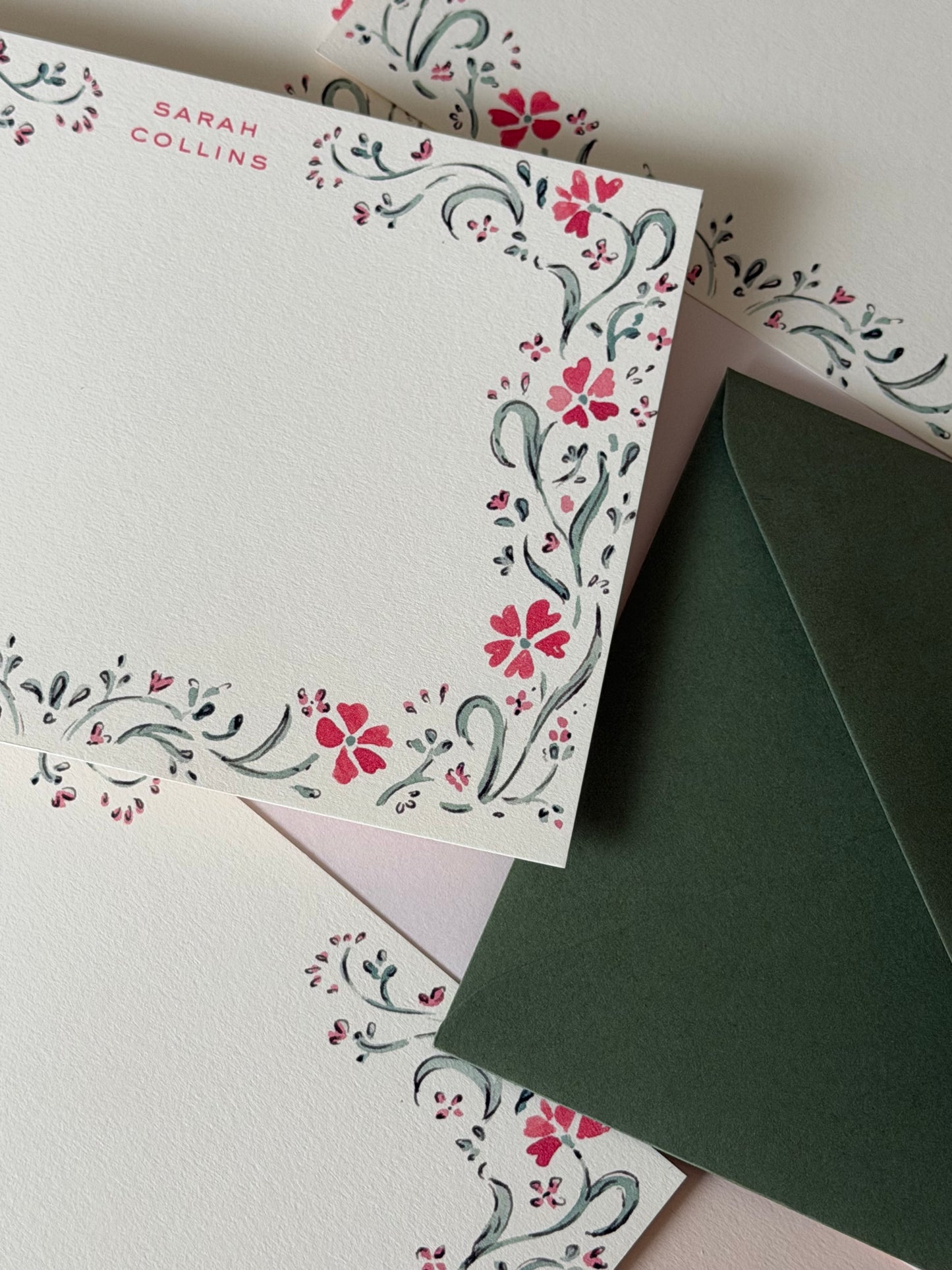 Red Cosmos Stationery Set