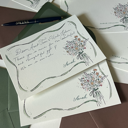 Autumn Wildflower Bouquet Stationery Set
