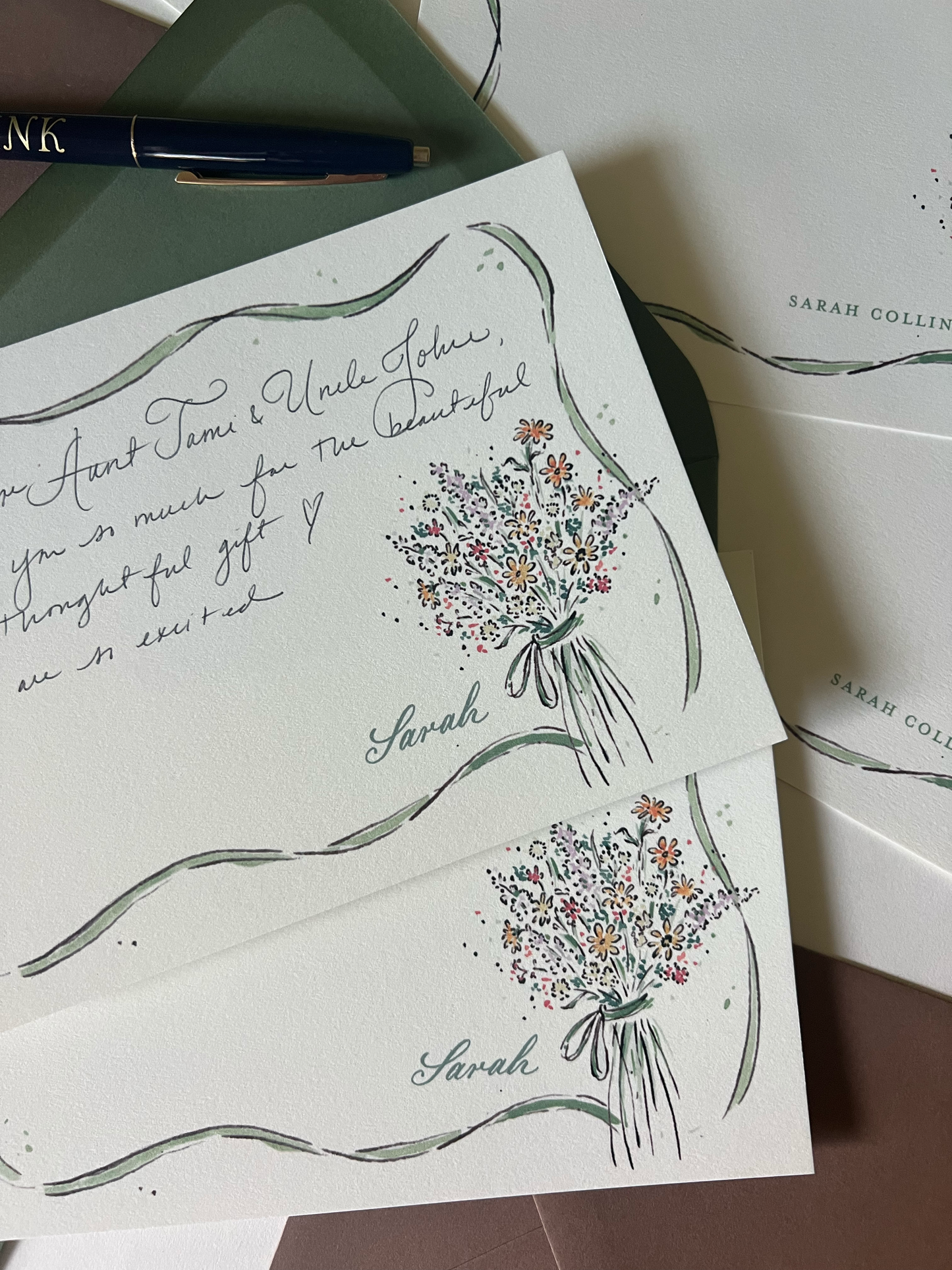 Autumn Wildflower Bouquet Stationery Set