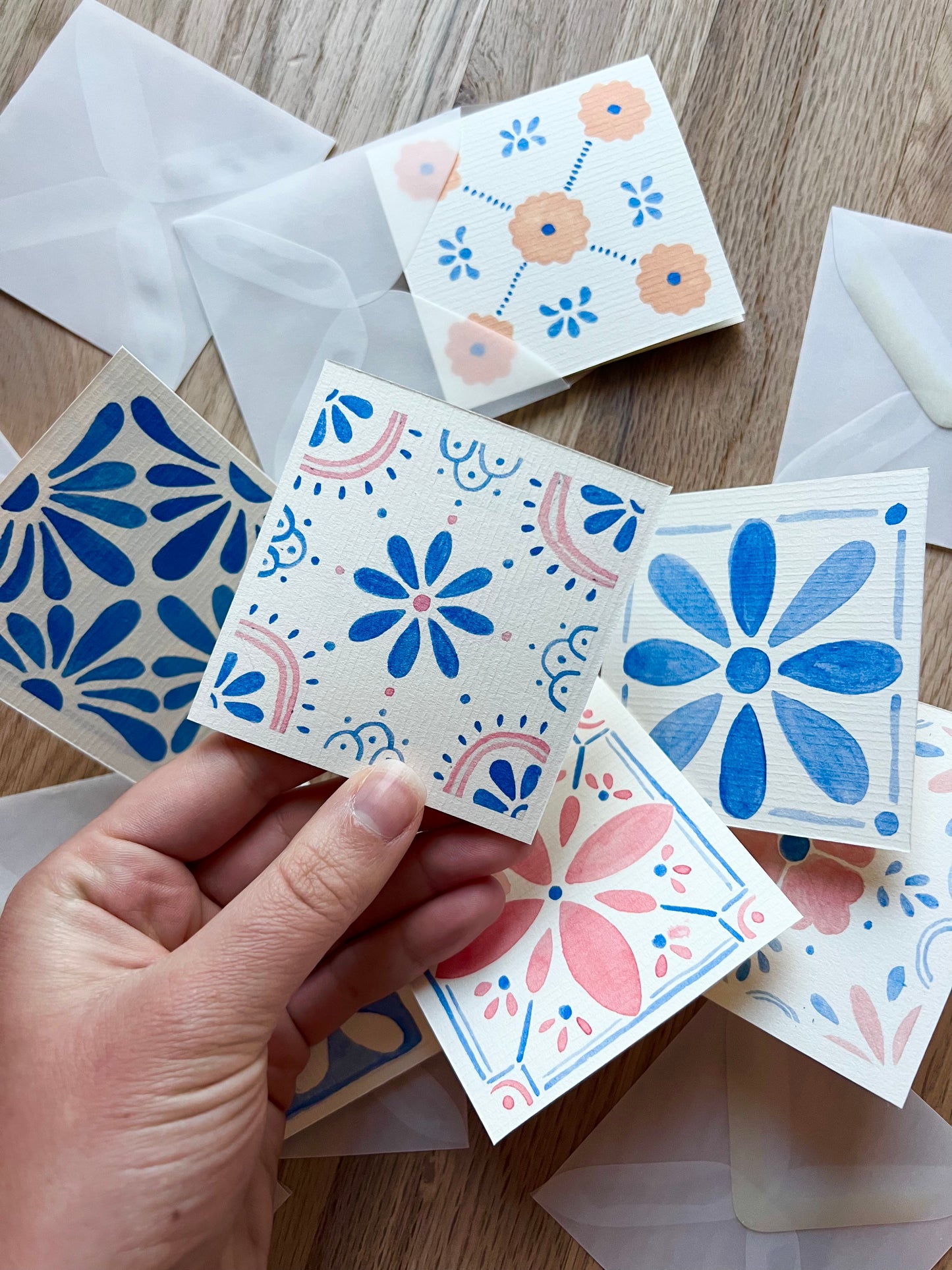 Hand Painted Tile Tiny Card Set