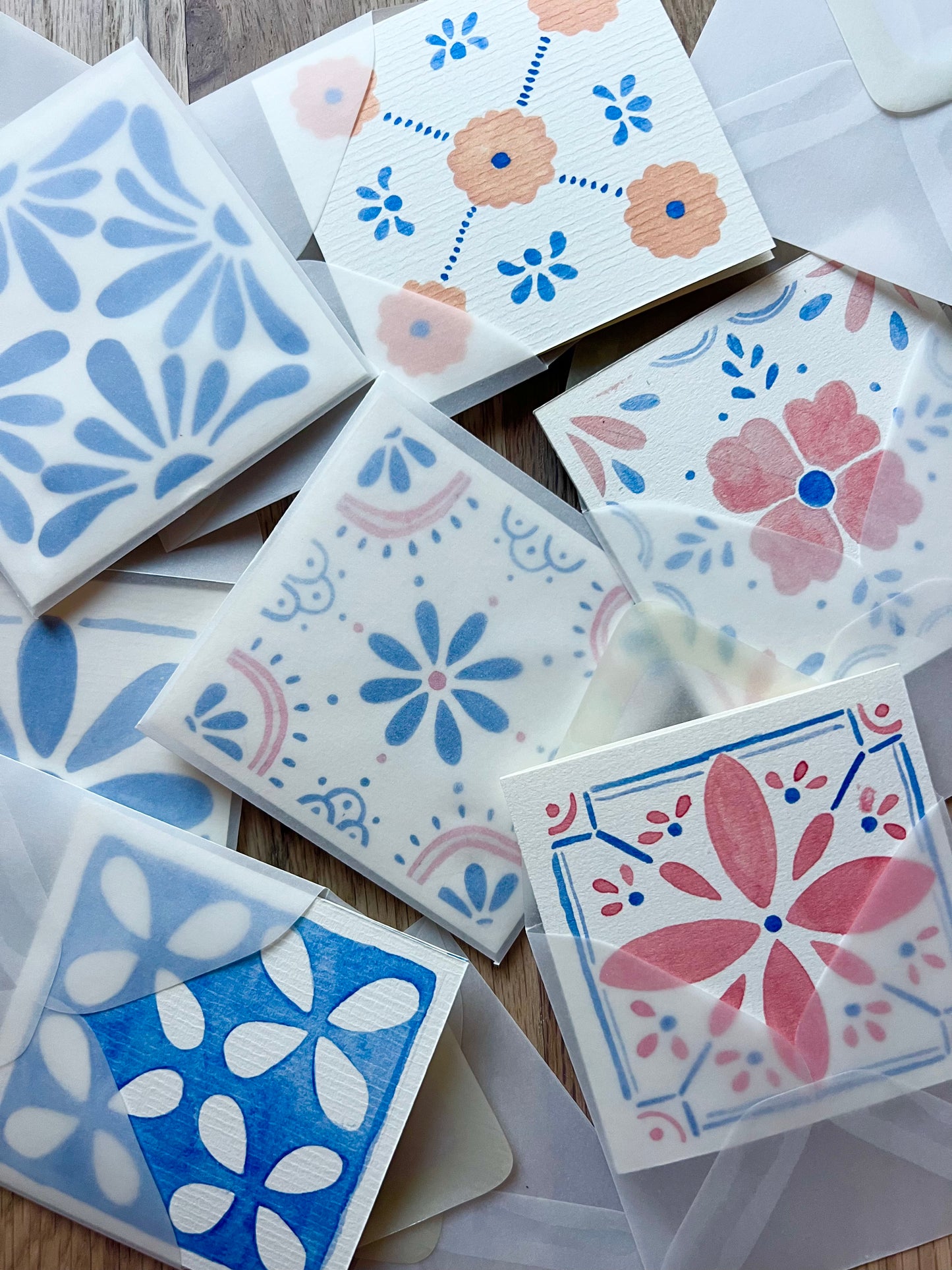 Hand Painted Tile Tiny Card Set