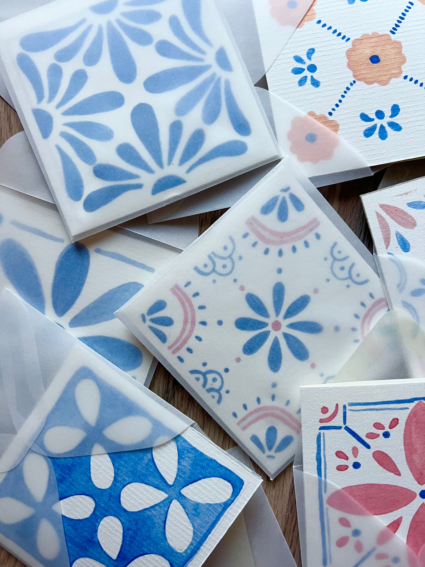 Hand Painted Tile Tiny Card Set