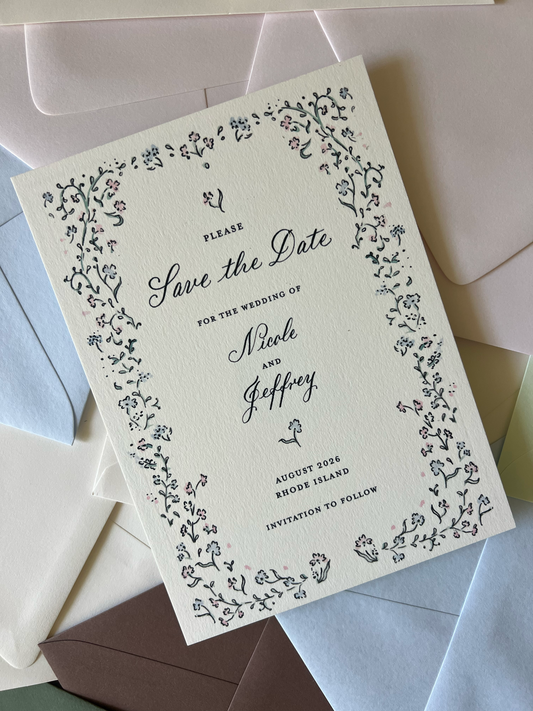 Elizabeth Border Semi Custom Invitation